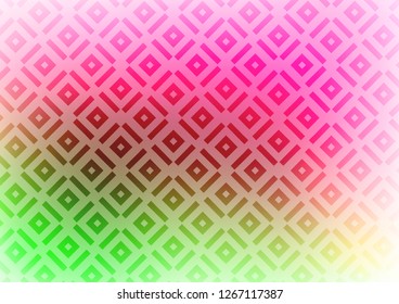 Light Pink, Green vector template with sticks, squares. Glitter abstract illustration with colorful lines, rhombuses. Pattern for websites, landing pages.