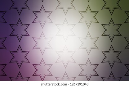 Light Pink, Green vector template with sky stars. Stars on blurred abstract background with gradient. Best design for your ad, poster, banner.