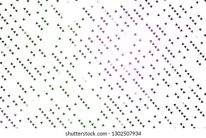 Light Pink, Green vector template with crystals, triangles. Beautiful illustration with triangles in nature style. Smart design for your business advert.