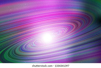 Light Pink, Green vector template with space stars. Space stars on blurred abstract background with gradient. Smart design for your business advert.