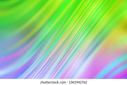 Light Pink, Green vector template with space stars. Modern abstract illustration with Big Dipper stars. Pattern for astrology websites.