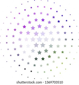 Light Pink, Green vector template with neon stars. Colorful illustration in abstract style with gradient stars. Theme for cell phones.