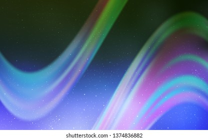 Light Pink, Green vector template with space stars. Modern abstract illustration with Big Dipper stars. Pattern for futuristic ad, booklets.