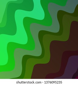 Light Pink, Green vector template with wry lines. Colorful geometric sample with gradient curves.  Best design for your posters, banners.