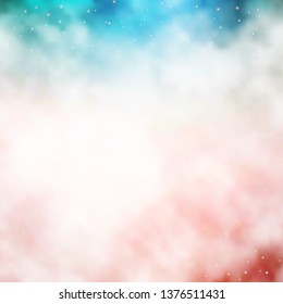 Light Pink, Green vector template with neon stars. Modern geometric abstract illustration with stars. Theme for cell phones.