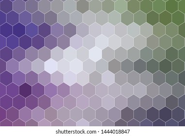 Light Pink, Green vector template in hexagonal style. Glitter abstract illustration in hexagonal style. Design for your business advert.