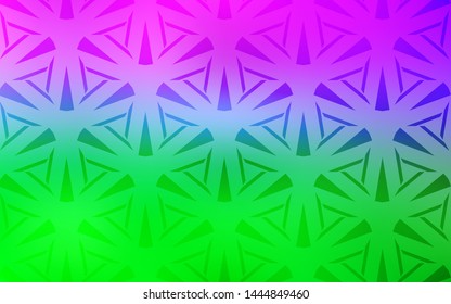 Light Pink, Green vector template with crystals, triangles. Decorative design in abstract style with triangles. Best design for poster, banner.