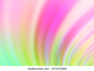 Light Pink, Green vector template with bent ribbons. An elegant bright illustration with gradient. New composition for your brand book.