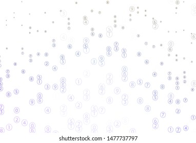 Light Pink, Green vector template with isolated numerals. Blurred design in simple style with collection of numerals. Best design a poster, banner of a math college.