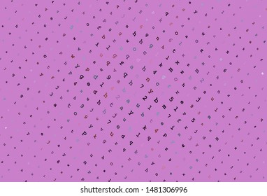 Light Pink, Green vector template with isolated letters. Blurred design in simple style with signs of alphabet. Pattern for ads, poster, banner of books.