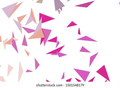 Light Pink, Green vector template with crystals, triangles. Decorative design in abstract style with triangles. Pattern for websites.