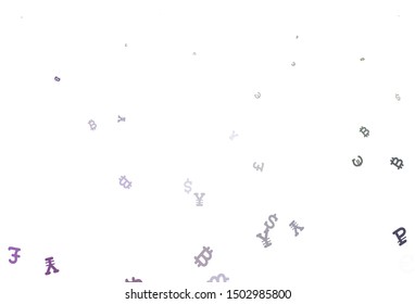 Light Pink, Green vector template with currency. Modern abstract illustration with symbols of digital money. Pattern for trader ads, booklets, leaflets.