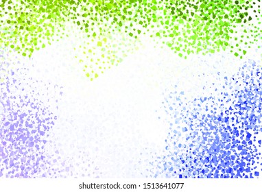 Light Pink, Green vector template with chaotic shapes. Decorative design in abstract style with random forms. Background for a cell phone.