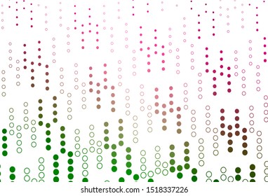 Light Pink, Green vector template with circles. Abstract illustration with colored bubbles in nature style. Pattern for ads, leaflets.