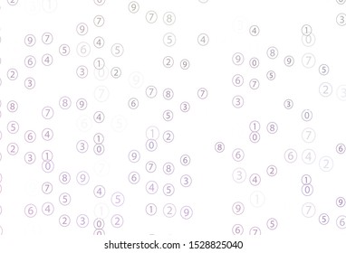 Light Pink, Green vector template with isolated numerals. Blurred design in simple style with collection of numerals. Pattern for posters, banners of math books.