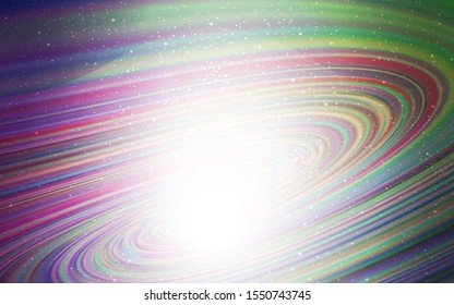 Light Pink, Green vector template with space stars. Shining illustration with sky stars on abstract template. Pattern for astronomy websites.