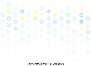 Light Pink, Green vector template with ice snowflakes. Shining colorful illustration with snow on abstract template. New year design for business advert.