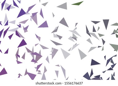 Light Pink, Green vector template with crystals, triangles. Glitter abstract illustration with triangular shapes. Smart design for your adverts.