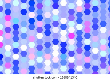Light Pink, Green vector template in hexagonal style. Illustration with set of colorful hexagons. New template for your brand book.