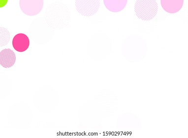 Light Pink, Green vector template with circles. Abstract illustration with colored bubbles in nature style. Design for poster, banner of websites.