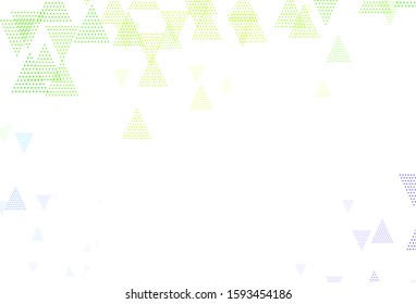 Light Pink, Green vector template with crystals, circles. Abstract gradient illustration with circles, triangles. Pattern for websites.