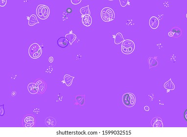 Light Pink, Green vector template with organic meal. Decorative illustration with food on abstract template. Design for ad, poster, banner of cafes or restaurants.