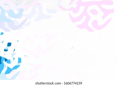 Light Pink, Green vector template with chaotic shapes. Colorful chaotic forms with gradient in modern style. Elegant design for wallpapers.