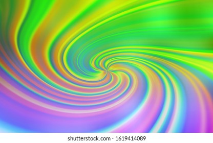 Light Pink, Green vector template with curved lines. Colorful abstract illustration with gradient lines. A completely new template for your design.