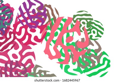 Light Pink, Green vector template with chaotic shapes. Illustration with colorful gradient shapes in abstract style. Modern design for your business card.