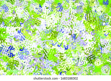 Light Pink, Green vector template with chaotic shapes. Decorative design in abstract style with random forms. Simple design for your web site.