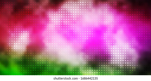 Light Pink, Green vector template with circles. Modern abstract illustration with colorful circle shapes. Pattern for wallpapers, curtains.