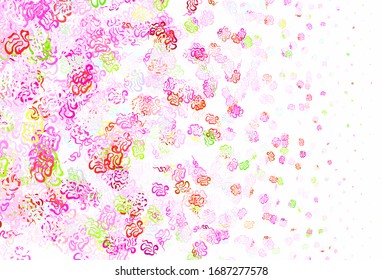 Plantilla vectorial verde rosa claro con formas caóticas. Ilustración sencilla de color con formas abstractas de degradado. Mejor diseño inteligente para su negocio.
