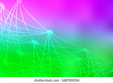Light Pink, Green vector template with artificial intelligence structure. Shining illustration with AI shapes on abstract template. Pattern for  poster, banner of technology.