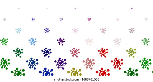 Plantilla vectorial verde rosa claro con signos de gripe. Ilustración abstracta con formas de degradado biológico. Diseño para la advertencia de riesgos biológicos.