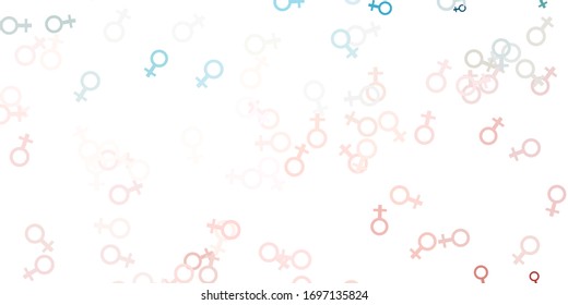 Light Pink, Green vector template with businesswoman signs. Simple design in abstract style with women’s rights activism. Design for International Women’s Day.