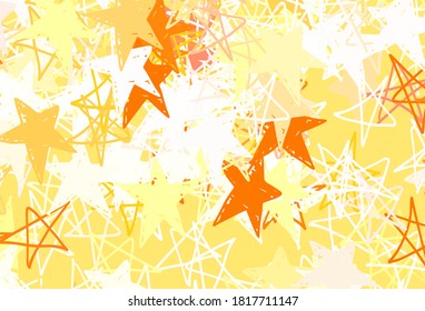 Light Pink, Green vector template with sky stars. Shining colored illustration with stars. Pattern for astronomy websites.