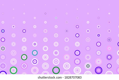 Light Pink, Green vector template with circles. Modern abstract illustration with colorful water drops. Pattern for ads, leaflets.