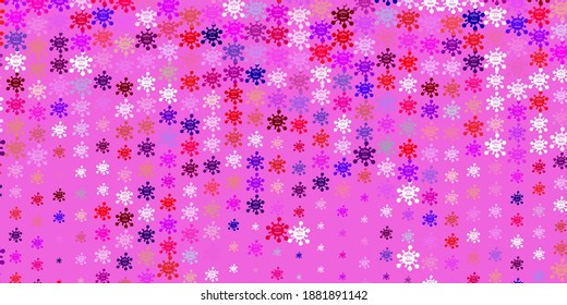 Light Pink, Green vector template with flu signs. Abstract illustration with biological gradient shapes. Design for biohazard warning.