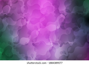 Plantilla vectorial verde rosa claro con formas caóticas. Diseño decorativo en estilo abstracto con formas aleatorias. Diseño moderno para su tarjeta de visita.