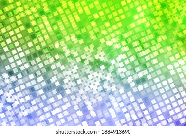 Planta vectorial verde rosa claro con rhombus. Ilustración de gradiente abstracto con rectángulos. Patrón para comerciales.