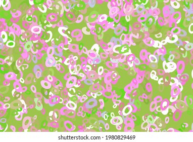 Light Pink, Green vector template with circles. Abstract illustration with colored bubbles in nature style. Template for your brand book.