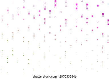 Light Pink, Green vector template with square style. Modern abstract illustration with colorful rectangles. Pattern for busines booklets, leaflets.