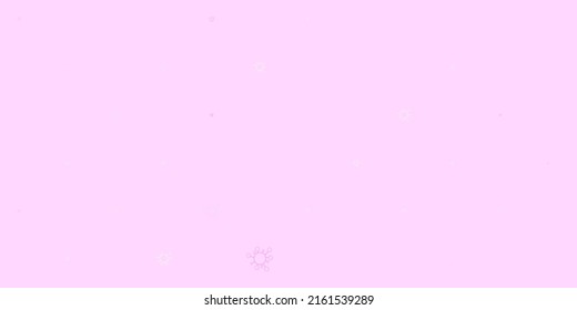 Light pink, green vector template with flu signs. Smart illustration with covid signs in decorative style. Simple drawing against danger fever.