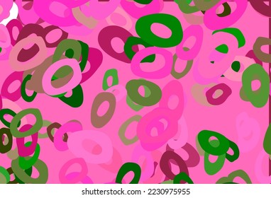 Light Pink, Green vector template with circles. Blurred decorative design in abstract style with bubbles. Design for business adverts.