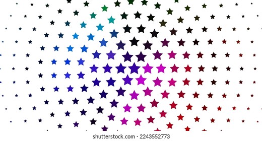 Light Pink, Green vector template with neon stars. Blur decorative design in simple style with stars. Pattern for new year ad, booklets.