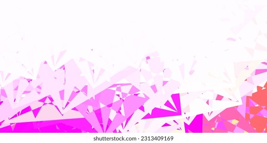 Light Pink, Green vector template with triangle shapes. Triangle shapes with colorful gradient in abstract style. Pattern for promotions.