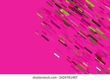 Hellrosa, grüne Vektor-Vorlage mit wiederholten Sticks. Dekorative glänzende Illustration mit Linien auf abstrakter Vorlage. Muster für Business-Broschüren, Broschüren.