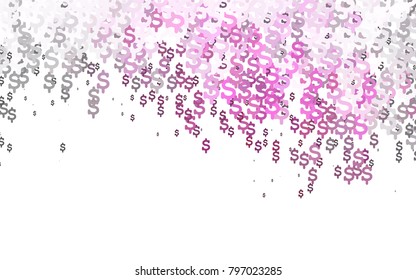 Light Pink, Green vector template with US currency. Modern geometrical abstract illustration with banking symbols. The pattern can be used for ad, booklets, leaflets of banks