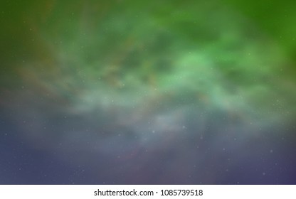 Light Pink, Green vector texture with milky way stars. Modern abstract illustration with Big Dipper stars. Pattern for astrology websites.