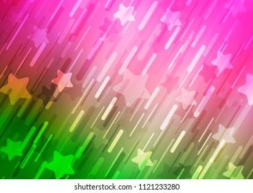 Light Pink, Green vector texture with colored lines. Blurred decorative design in simple style with lines. Best design for your ad, poster, banner.
